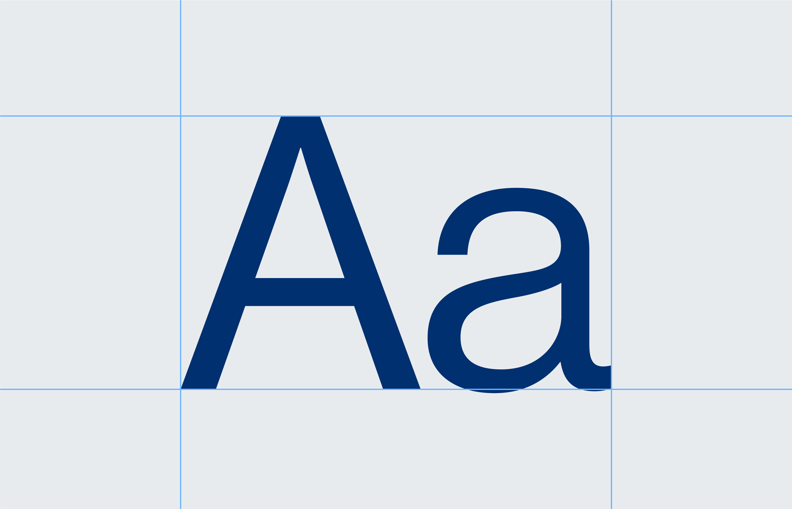 Large letters in brand typography
